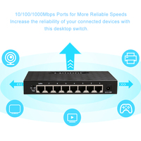 KuWFi 5/8-портовый гигабитный коммутатор Интеллектуальный коммутатор Ethernet Высокая производительность Сетевой коммутатор Ethernet 1000 Мбит / с Концентратор RJ45 Интернет-разветвитель 2